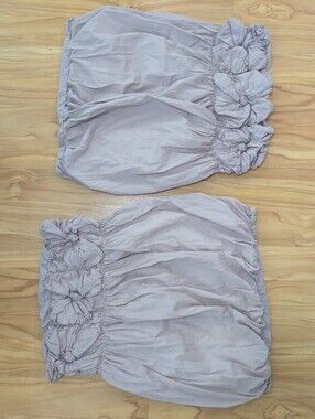 RH Baby & Child Flower Applique Pleated Pillow Shams Blush Pink Set of 2 Toddler